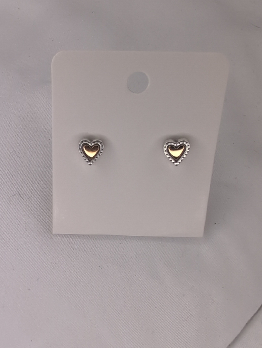 Brighton Two-Tone Heart Stud Earrings - Gold & Silver